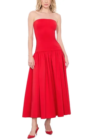 ALICE+OLIVIA Oriana Strapless Drop Waist Dress