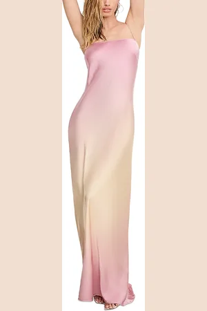 GOOD AMERICAN Satin Slip Maxi Dress