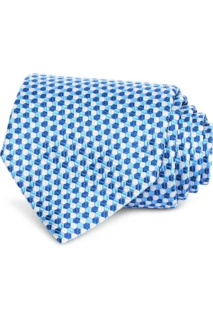 David Donahue Classic Silk Geometric Tie