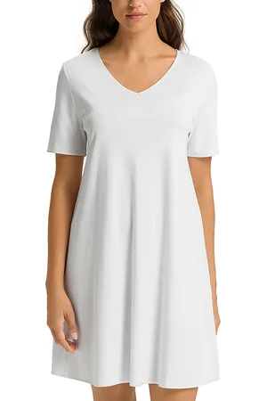 Hanro Cotton Silk V Neck Nightgown