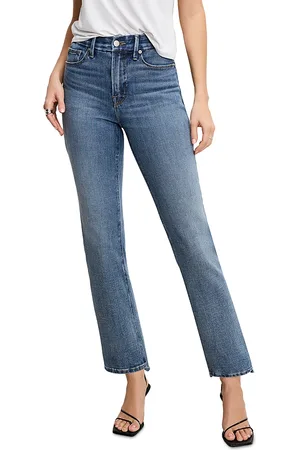 GOOD AMERICAN Soft Tech Good Legs Straight Jeans in
