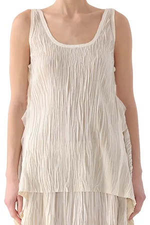 Jason Wu Bicolor Scoop Neck Pleated Top