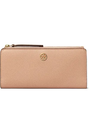 Tory Burch Robinson Pebbled Leather Zip Slim Wallet