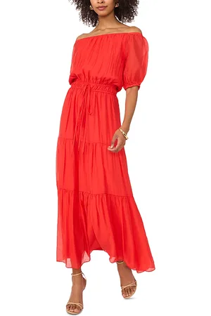 Vince Camuto Off The Shoulder Tiered Maxi Dress