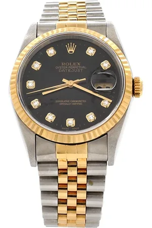 Rolex Oyster Perpetual Datejust Automatic Watch in Stainless Steel and Gold with Diamond Markers 36mm