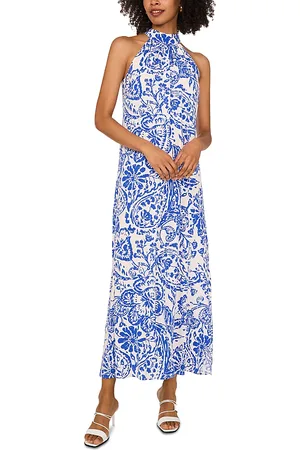 Vince Camuto Printed Halter Midi Dress