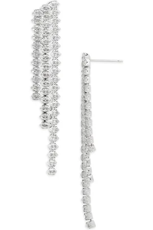 Aqua Strass Three Row Earrings
