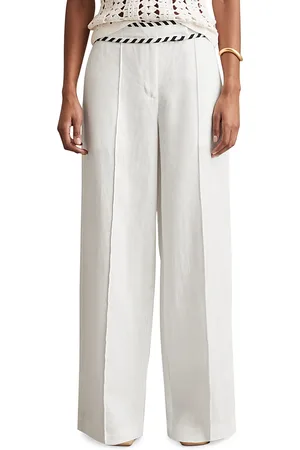Reiss Fawn Linen Wide Leg Pants
