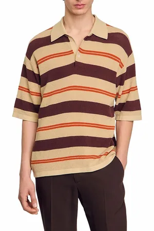 Sandro Stripy Knit Polo Shirt