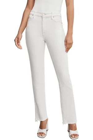 GOOD AMERICAN Soft Tech Good Icon Straight Jeans in CloudWhite1