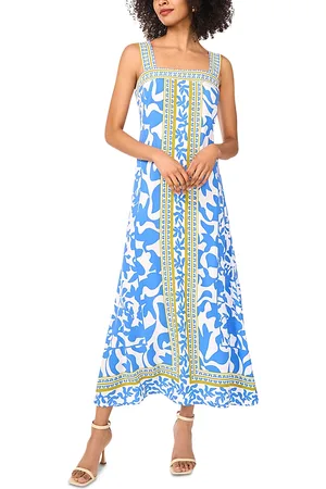Vince Camuto Printed Square Neck Maxi Dress