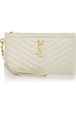 Saint Laurent Monogram Quilted Leather Wallet Clutch