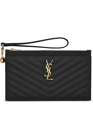 Saint Laurent Monogram Quilted Leather Wallet Clutch