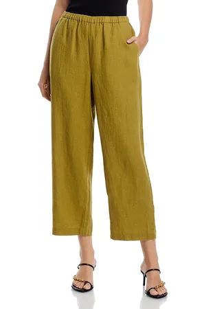 Eileen Fisher Linen Straight Leg Pull On Pants
