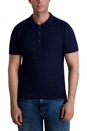 Karl Lagerfeld Textured Knit Polo Sweater
