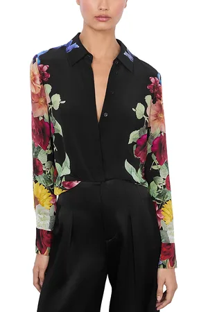 ALICE+OLIVIA Brady Button Front Blouse