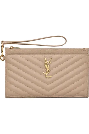 Saint Laurent Monogram Quilted Leather Wallet Clutch