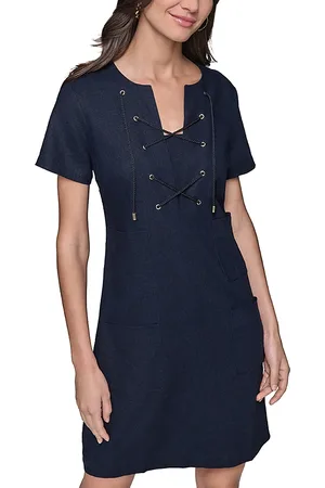 Karl Lagerfeld Linen Blend A Line Dress