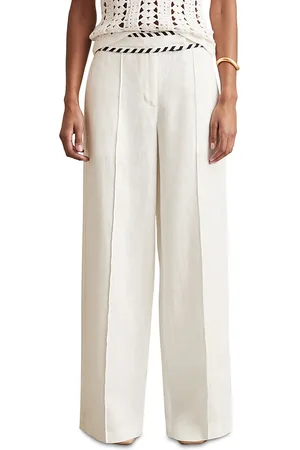 Reiss Petites Linen Wide Leg Trousers