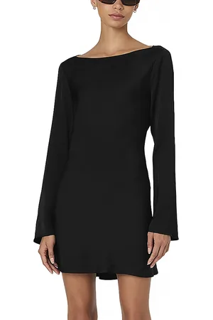 French Connection Ennis Satin Bell Sleeve Mini Dress
