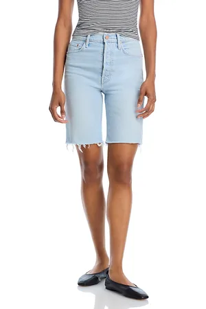 Mother Rider High Rise Denim Bermuda Shorts in