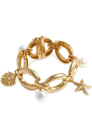 Self-Portrait Self Portrait Imitation Pearl Seaside Motif Charm Bracelet