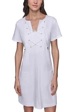 Karl Lagerfeld Linen Blend A Line Dress