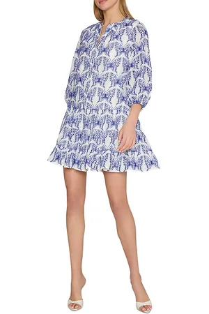 Milly Tiered Butterfly Eyelet Mini Dress