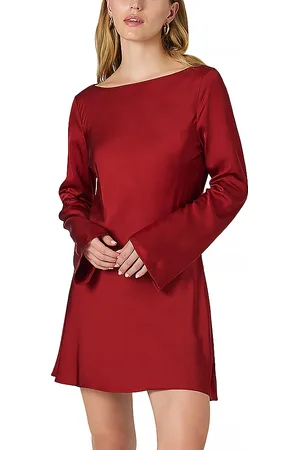 French Connection Ennis Satin Bell Sleeve Mini Dress