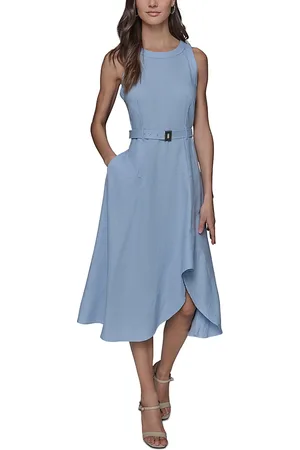 Karl Lagerfeld High/Low Belted Dress