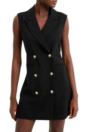 French Connection Whisper Sleeveless Tux Mini Dress