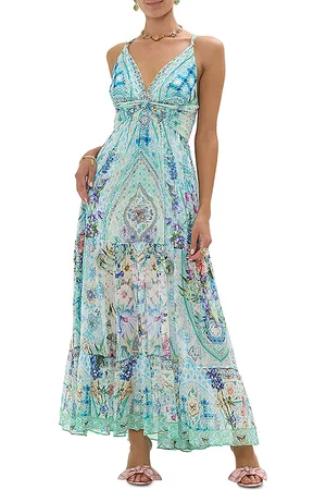 Camilla Bead Strap Gathered Panel Dress