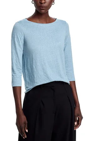 Majestic Boat Neck Three Quarter Length Sleeve Top