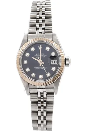 Rolex Oyster Perpetual Datejust Automatic Watch in Stainless Steel and White Gold with Diamond Markers 26mm