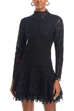 Simkhai Joy Lace Mock Neck Mini Dress