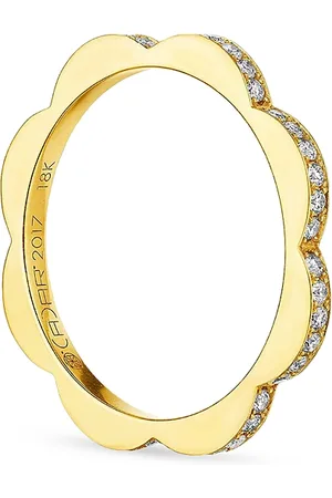 Cadar 18K Bloom Diamond Outline Flower Stack Ring