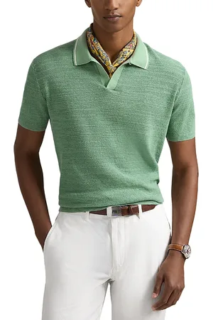 Ralph Lauren Textured Cotton-Linen Polo Sweater