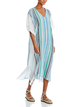 Echo Tropic Stripe Caftan Swim Cover-Up