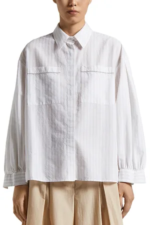 PESERICO SIGN Concealed Button Long Sleeve Blouse