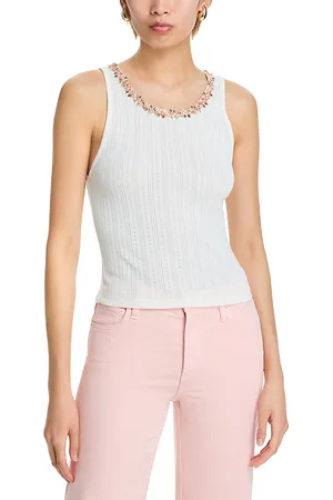 ALICE+OLIVIA Allen Rose Trim Tank Top