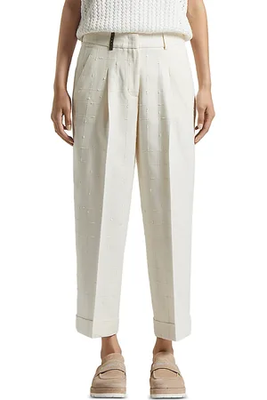PESERICO SIGN Cuffed Straight Palazzo Pants