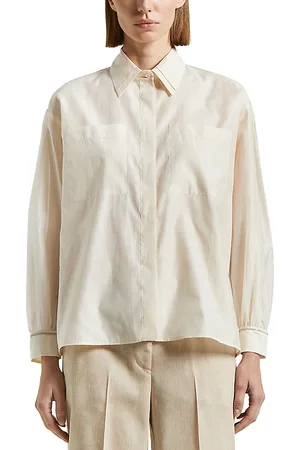 PESERICO SIGN Concealed Button Long Sleeve Blouse
