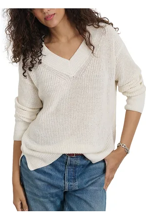 ALEX MILL Arielle V Neck Cotton Linen Sweater