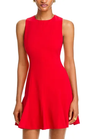 ALICE+OLIVIA Isa Sleeveless Seamed Flare Mini Dress