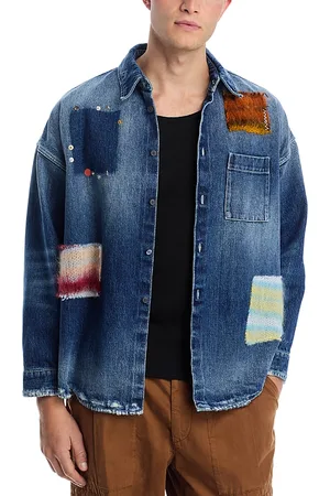 Marni Distressed Denim Patch Shirt Jacket