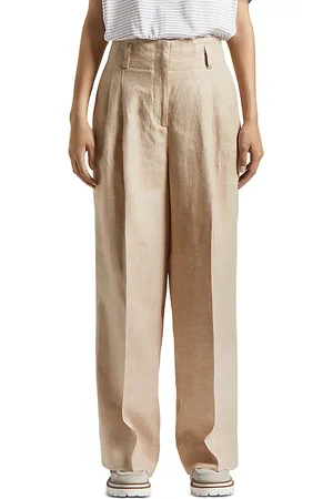 PESERICO SIGN Pleated Straight Leg Trousers