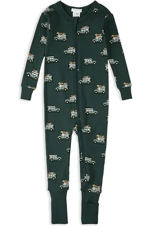 FIRSTS by petit lem Unisex Safari Suv Print Convertible Sleeper Pajama Coverall