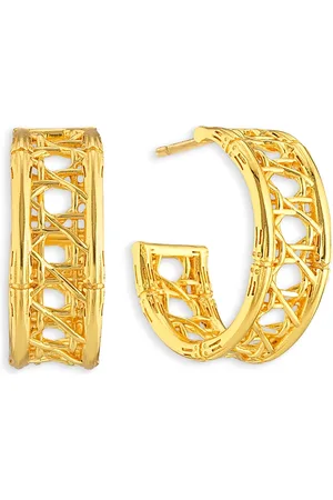 Capucine De Wulf Veranda Caning Hoop Earrings in 18K Plated