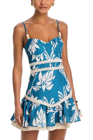 PATBO Artichoke Crochet Trim Mini Dress