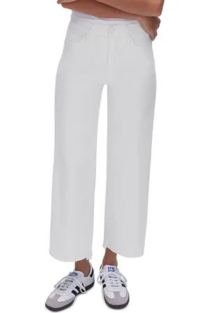 GOOD AMERICAN Good Waist Palazzo Cropped Jeans in W001